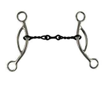 Showman 5" Stainless Steel Sweet Iron Dogbone Mouth with Sliding Gag