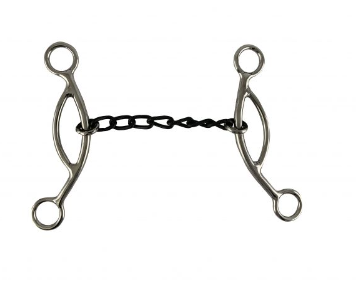 Showman 5" Stainless Steel Sweet Iron Mouth Chain with Sliding Gag