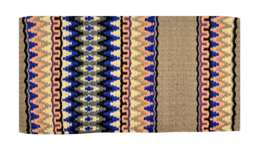 36" X 34" Wool Saddle Blanket with Tan Accents