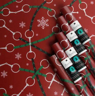 Hunt Seat Paper Bits & Reins Holiday Equestrian Gift Wrap