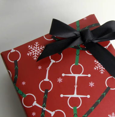 Hunt Seat Paper Bits & Reins Holiday Equestrian Gift Wrap