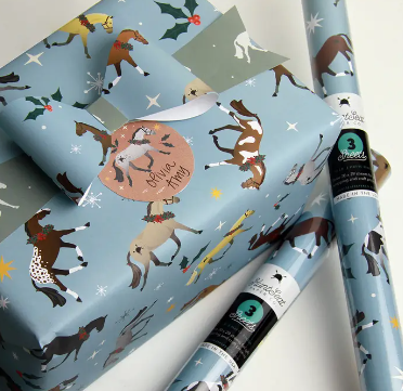 Hunt Seat Paper Christmas Horse Gift Wrap