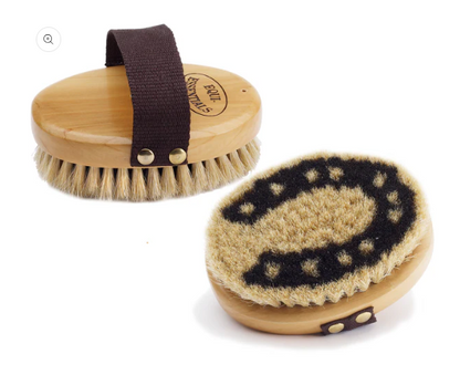 Equi Wood Back Horseshoe Body Brush with Horse Hair