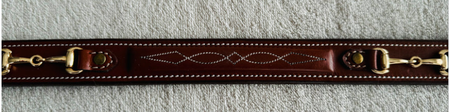 Bridleberry Women's Full Grain Leather Belt w/ Horse Bits