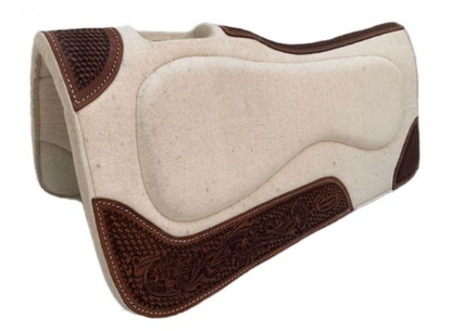 Klassy Cowgirl 28" x 30" Cream Built-Up Wool Saddle Pad