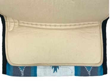Showman 34" x 36" Wool Top Contoured Memory Felt Bottom Saddle Pad – Teal Navajo Diamond