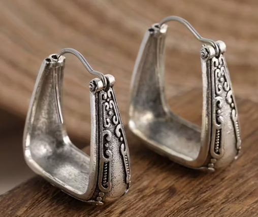 Western Stirrup Hoop Earrings