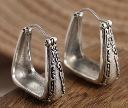 Western Stirrup Hoop Earrings