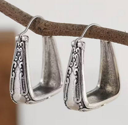Western Stirrup Hoop Earrings