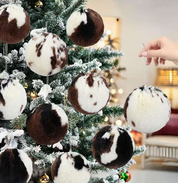 Cow Print Christmas Ornament