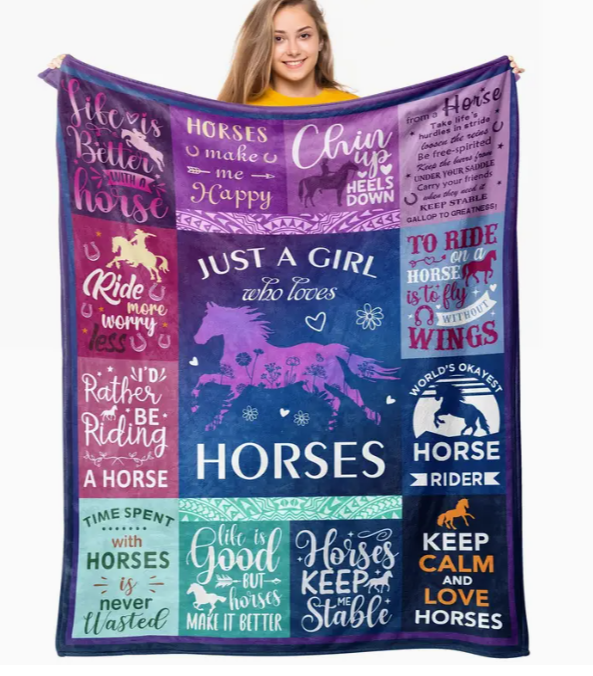 Just A Girl Who Loves Horses Blanket