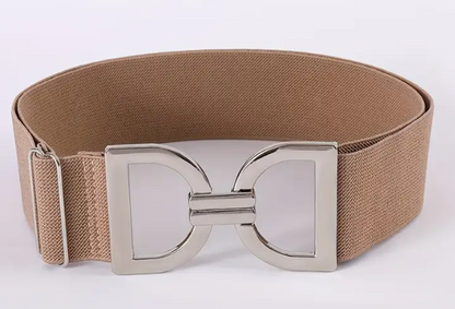 Ladies Elegant Adjustable Elastic Waist Belt with Stirrup Clasp