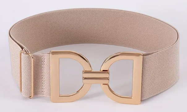 Ladies Elegant Adjustable Elastic Waist Belt with Stirrup Clasp