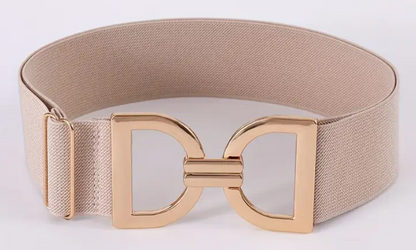 Ladies Elegant Adjustable Elastic Waist Belt with Stirrup Clasp