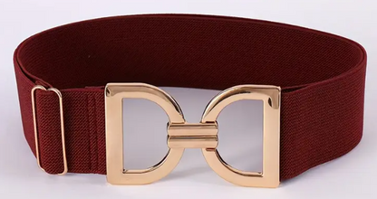 Ladies Elegant Adjustable Elastic Waist Belt with Stirrup Clasp