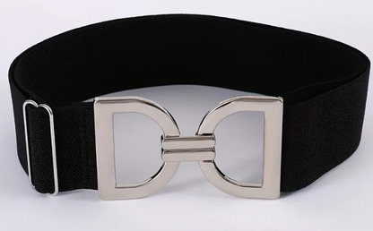 Ladies Elegant Adjustable Elastic Waist Belt with Stirrup Clasp