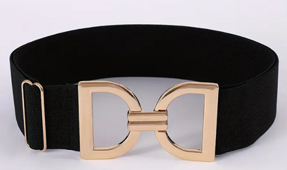 Ladies Elegant Adjustable Elastic Waist Belt with Stirrup Clasp