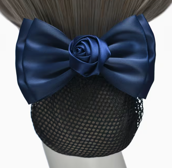 Hair Net with Flower in Center of Bow