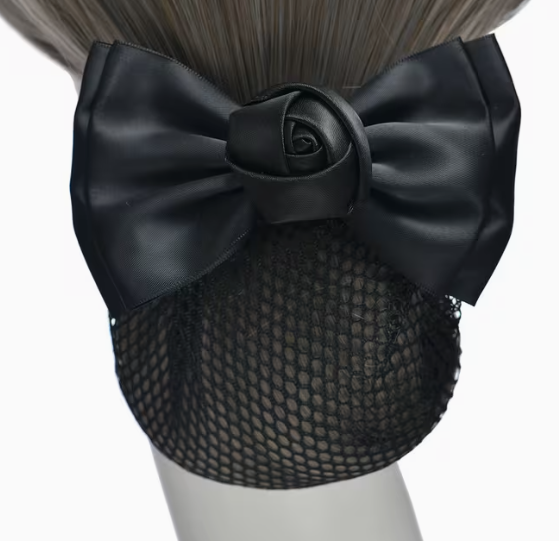Hair Net with Flower in Center of Bow