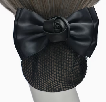 Hair Net with Flower in Center of Bow