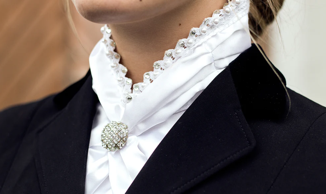 Equestrian Stockholm Riding Stock Queen White