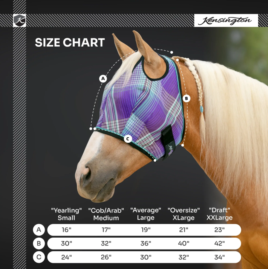 Kensington Fly Mask with Web Trim 73% UV Protection