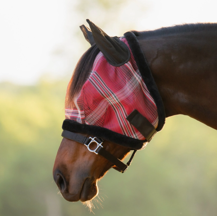 Kensington 73% UV Fly Mask with Web Trim - Soft Mesh Ears & Forelock Opening