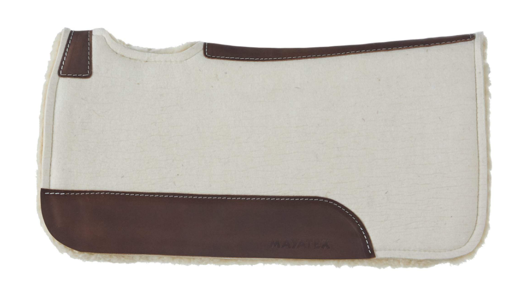 Mayatex Natural 1in 31x30 Felt Fleece Bottom Roper Saddle Pad