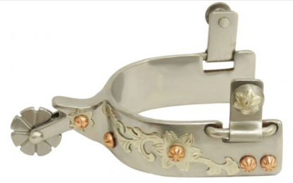 Showman Ladies stainless steel spur with copper studs