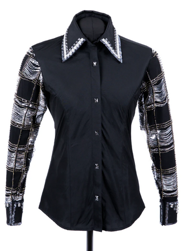 Geometric Lace Taffeta Show Blouse