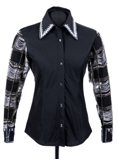 Geometric Lace Taffeta Show Blouse