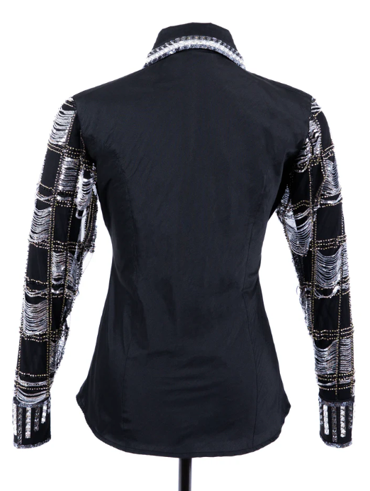 Geometric Lace Taffeta Show Blouse