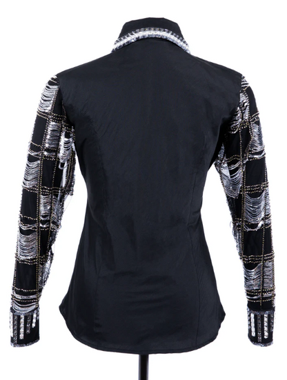 Geometric Lace Taffeta Show Blouse