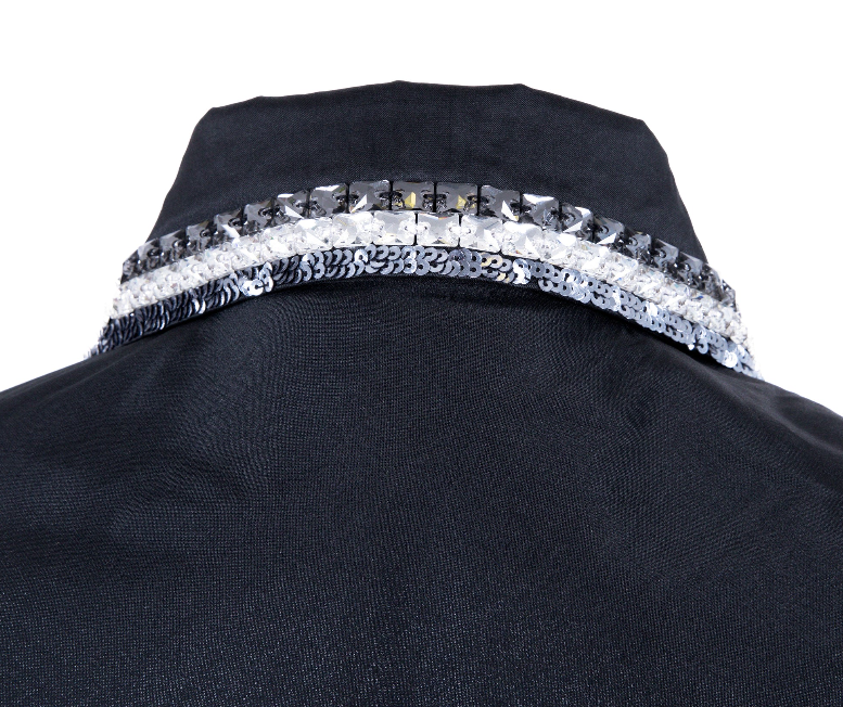 Geometric Lace Taffeta Show Blouse