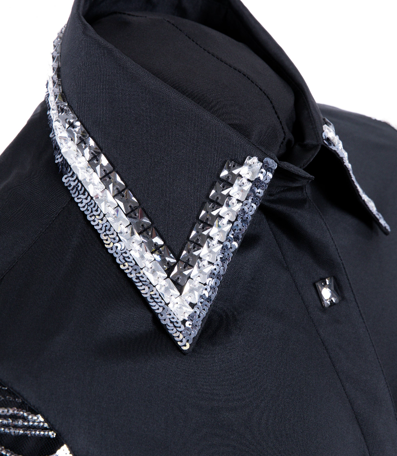 Geometric Lace Taffeta Show Blouse