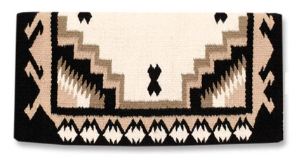1438-4 Mayatex Haymaker Wool Blanket-38x34 BLACK CREAM SAND