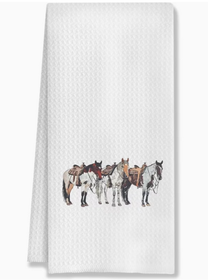 Western Horses Kitchen Towel