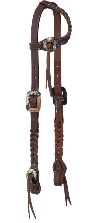 Tough1 Braided Leather One Ear Headstall