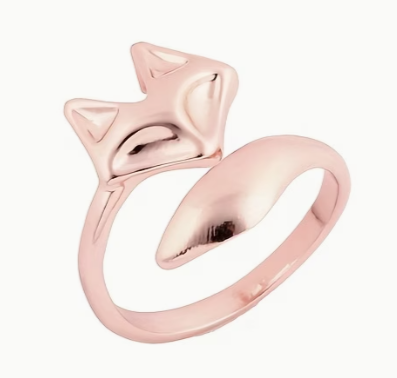 Silver Plated Frosted Fox Ring