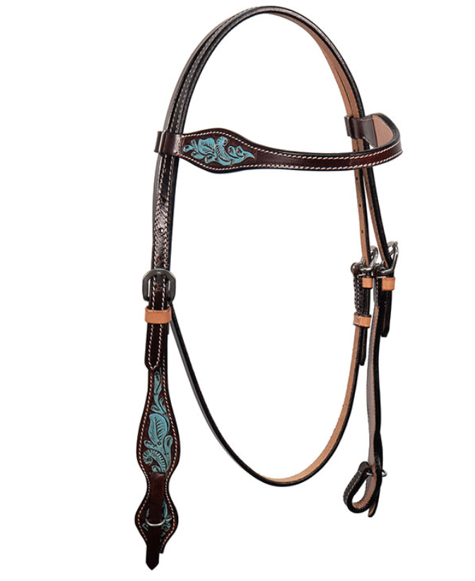 Headstall Shape Browband with/Turquoise Accent