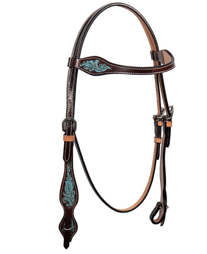 Headstall Shape Browband with/Turquoise Accent