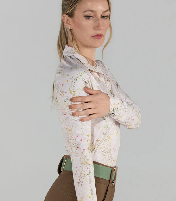 Dapplebay Dragonfly Meadow 1/4 Zip LS Riding Top-Light Pink