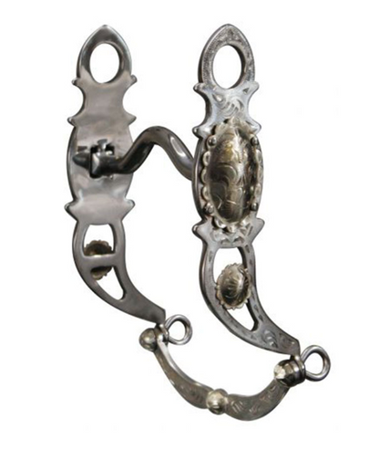 3.75" Stainless Steel Pony Bit with Fully engraved Silver and Conchos