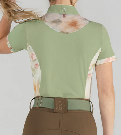 Dapplebay Grace Sage 1/4 Zip short sleeve Riding Top