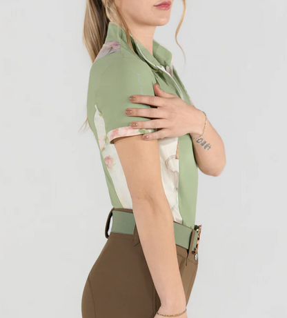 Dapplebay Grace Sage 1/4 Zip short sleeve Riding Top
