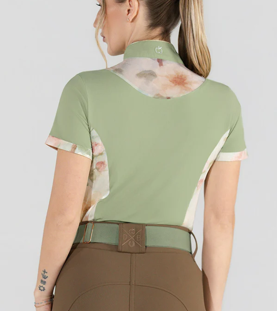 Dapplebay Grace Sage 1/4 Zip short sleeve Riding Top