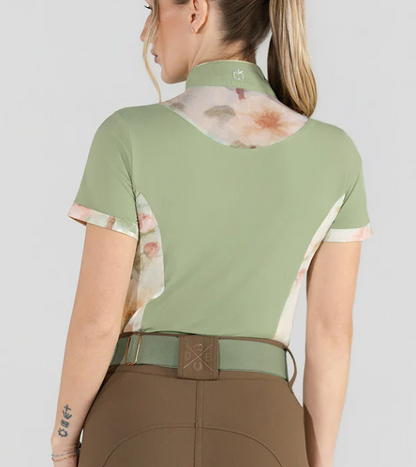 Dapplebay Grace Sage 1/4 Zip short sleeve Riding Top