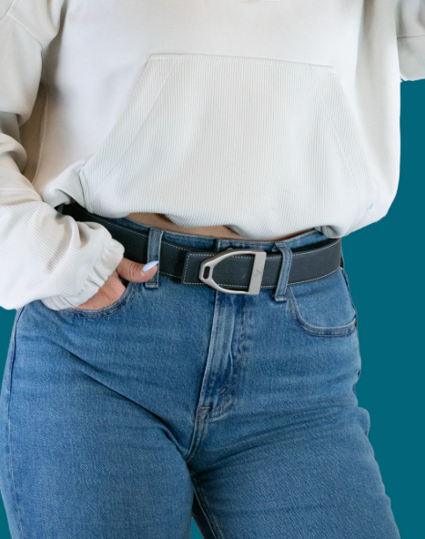 Dreamers & Schemers ManeJane Navy/Taupe Reversible Leather Belt Strap