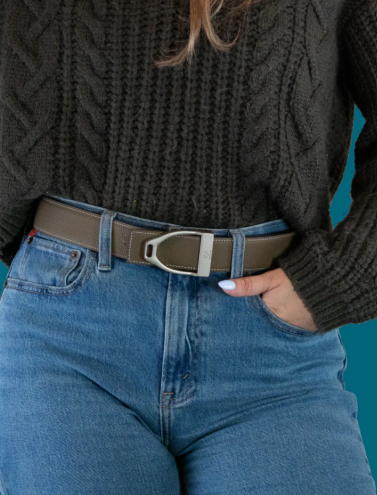 Dreamers & Schemers ManeJane Navy/Taupe Reversible Leather Belt Strap
