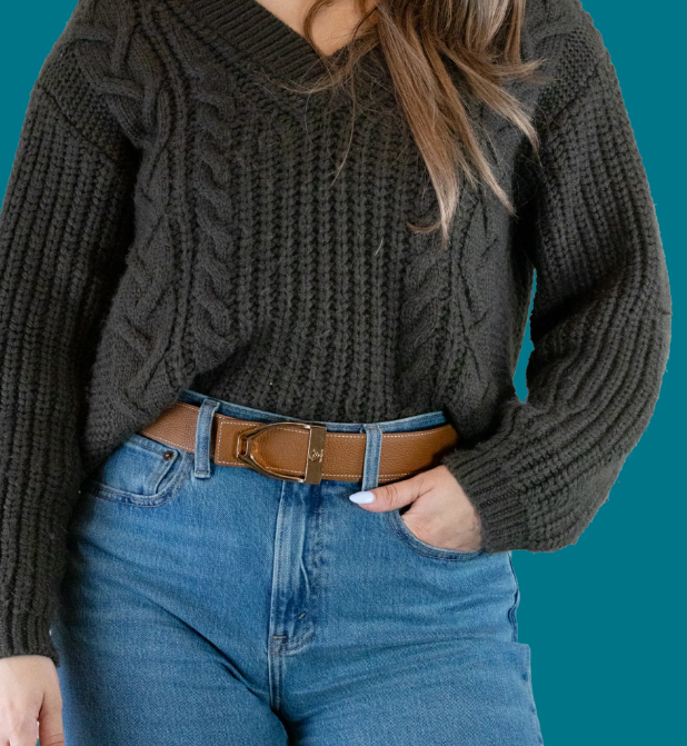 Dreamers & Schemers ManeJane Black/Chestnut Reversible Belt Strap